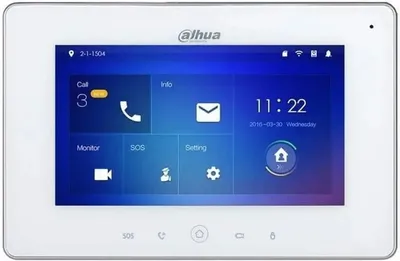 IP-монитор Dahua DHI-VTH5221DW-S2 оборудован сенсорным 7" экраном с разрешением 1024 х 600 и обеспечивает аудио/видео связь, открытие замка, звонки между абонентами, запись видео и скриншотов.

Устройство обладает встроенным Wi-Fi. Цвет корпуса - белый. Питание: DC12V и PoE 802.af.

IP домофония Dahua позволяет контролировать до 20 вызывных панелей и до 5 дополнительных мониторов. К системе можно добавить до 16 IP камер Dahua.