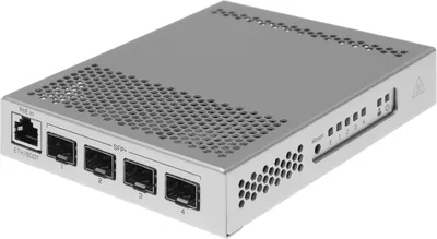 Маршрутизатор MIKROTIK CRS305-1G-4S+IN Cloud Router Switch 305-1G-4S+IN with 800MHz CPU, 512MB RAM, 1xGigabit LAN, 4xSFP+ cages, RouterOS L5 or SwitchOS (dual boot), metallic desktop case, PSU (002136) {20}