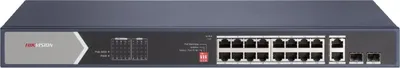 Неуправляемый PoE коммутатор DS-3E0520HP-E - 12 портов RJ45 1000M PoE + 4 порта RJ45 1000M HiPoE + 2 порта RJ45 1000M + 2 1000М SFP