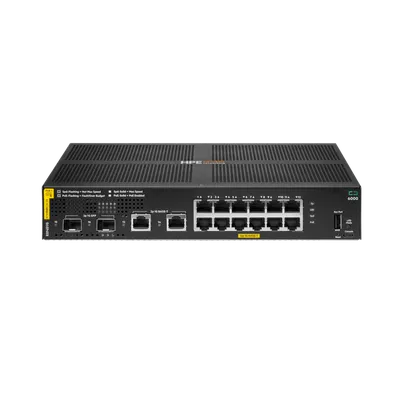 Коммутатор HPE Aruba Networking CX 6000 12G Class4 PoE 2G/2SFP 139W, 14×1 Гбит/с + 2×SFP, управляемый