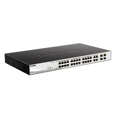 Коммутатор D-Link DGS-1210-28P/F5A, L2, 24×1GbE PoE, 4×SFP, 193W, 1U