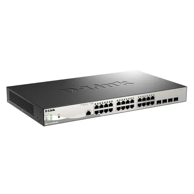Коммутатор управляемый 2 уровня D-Link DGS-1210-28MP/ME/B2A PROJ с 24 портами 10/100/1000Base-T и 4 портами 1000Base-X SFP (24 порта с поддержкой PoE 802.3af/802.3at (30 Вт), PoE-бюджет 370 Вт)