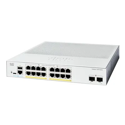 Коммутатор Cisco Catalyst 1300 C1300-16P-2G, 16×1GbE PoE+, 2×SFP+