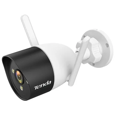 IP-камера Tenda CT6 Цилиндрическая уличная IP-камера, 2304x1296 20 кадр./сек, CMOS 3 Мп, Wi-Fi, ночная съемка, датчик движения, от -30° до 60° C, белый