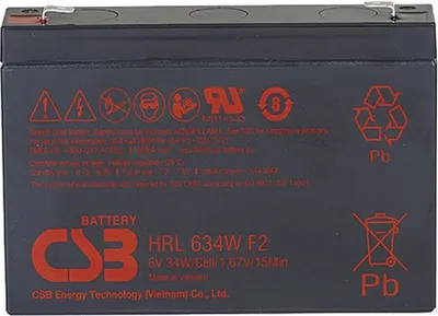 Батарея для ИБП CSB HRL 634 (6V 9Ah) клеммы F2