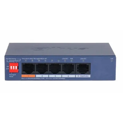 Коммутатор Dahua DH-CS4005-4GT-60, 4×1GbE PoE, 1×uplink, 60W