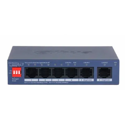 Коммутатор Dahua DH-CS4006-4GT-36, 4×1GbE PoE+, 2×1GbE uplink