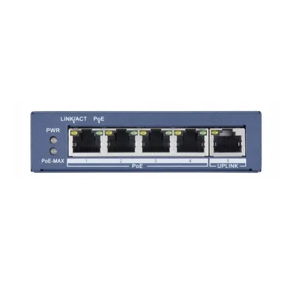 Коммутатор Hikvision DS-3E0505P-E, 4×1GbE PoE, 1×1GbE, 60W
