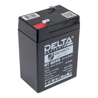 Аккумулятор Delta DT 6045, 6В, 4.5Ач, AGM