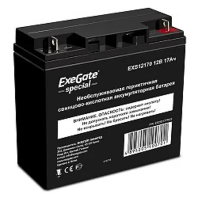 Батарея Exegate ES255177RUS Аккумуляторная батарея  Exegate Special EXS12170, 12В 17Ач, клеммы под болт M5