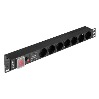 Блок розеток ExeGate EX299607RUS, 19", 1U, 7×Schuko, C14