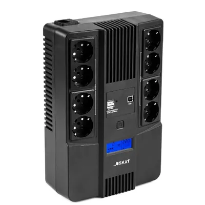 ИБП Бастион 8933 SKAT-UPS 800-AID-IN-1X9-8, 800 ВА, Line-Interactive, 8×Schuko