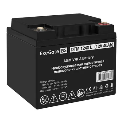 Аккумулятор ExeGate EX282977RUS DTM 1240 L, 12V 40Ah, клеммы М5
