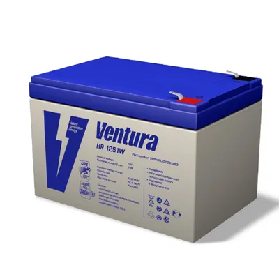 Аккумулятор Ventura HR 1251W, 12В, 12Ач, AGM