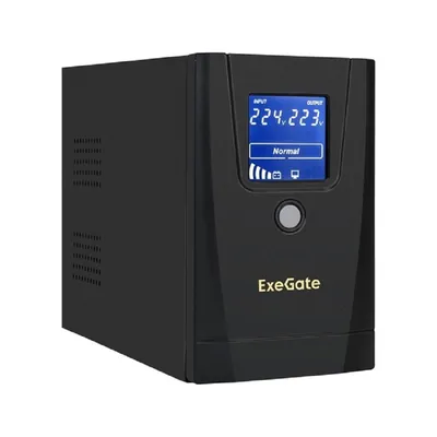 ИБП ExeGate EX292769RUS, 650ВА/360Вт, LCD, AVR, 1×Schuko+2×C13