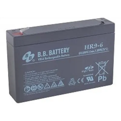 АКБ B.B. Battery HR 9-6 (HR9-6FR) 6В 9Ач, ДхШхВ 151x34x94 мм, масса 1.4 кг, клеммы F2