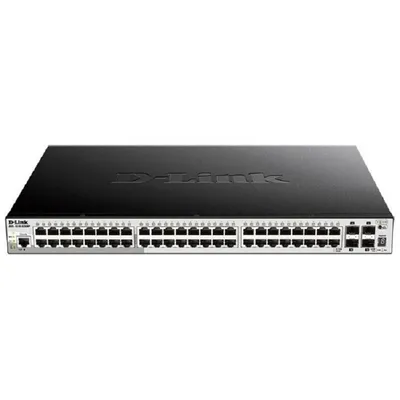 D-Link DGS-1250-52XMP/A1A Управляемый L2 коммутатор с 48 портами 10/100/1000Base-T и 4 портами 10GBase-X SFP+ (48 портов PoE 802.3af/at, PoE-бюджет 370 Вт)