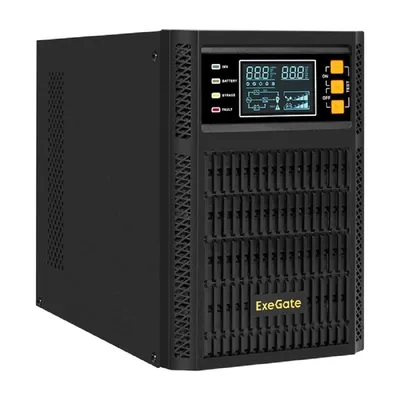 ИБП ExeGate EX296947RUS, 1000VA/1000W, On-Line, LCD, 2×Schuko, Tower