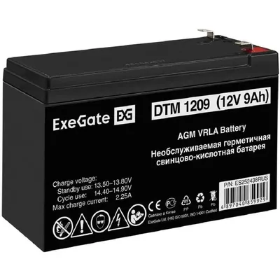 Батарея для ИБП ExeGate ES252438RUS DTM 1209/EXS1290 (12V 9Ah 1234W) клеммы F1