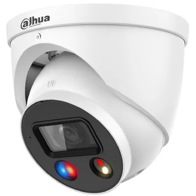 Уличная купольная IP-видеокамера TiOC DAHUA DH-IPC-HDW3849HP-AS-PV-0280B-S5 с ИИ и активным сдерживанием 8Мп; 1/2.7” CMOS; объектив 2.8мм, видеоаналитика, ИК 30м, LED 30м, IP67, корпус: металл