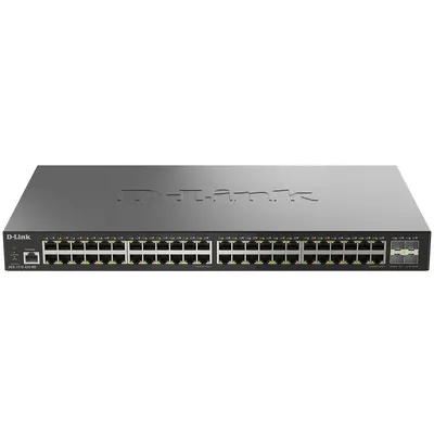 Коммутатор D-Link SMB DGS-1210-52X/ME/C1A, L2, 48×1GbE, 4×10GbE SFP+