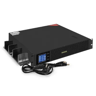 ИБП Pure Sine Wave ExeGate SinePower UHB-3000.LCD.AVR.8C13.RJ.USB.BC.2U (3000VA/2400W, LCD, AVR, 8*C13, RJ45/11, USB, батарея 12V 9Ah - 4шт, Rackmount 2U/Tower, возможность подключения до 2 внешних батарейных блоков 48В (поставляются отдельно), металлический корпус, Black) <EX299039RUS>