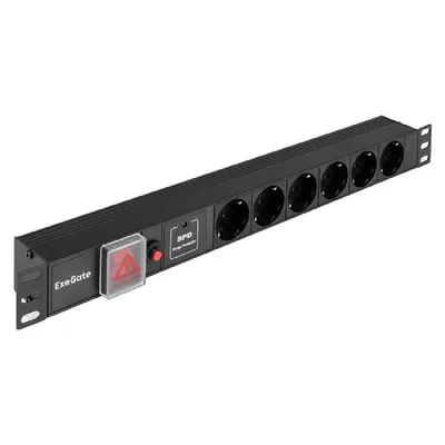 Блок розеток ExeGate EX299606RUS ServerPro PDU-19H605, 1U, 6×Schuko, C14