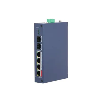 DH-CHS4206-4ET-90 - Коммутатор, Dahua, DH-CHS4206-4ET-90, Индустриальный, Управляемый L2, 2 порта 1000 Base-X (SFP)/1 порт 10/100/1000 Base-T(PoE+/PoE)/3 порта 10/100 Base-T (PoE+/PoE), Корпус металл