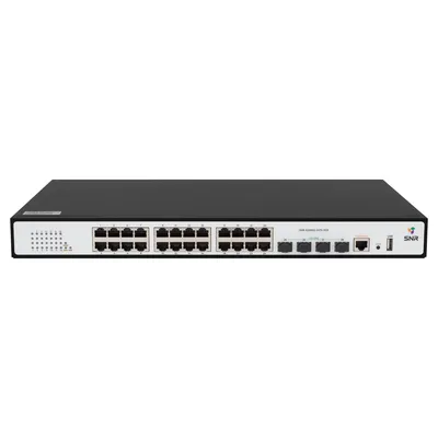 SNR SNR-S2989G-24TX-POE Управляемый PoE коммутатор уровня 2+, 24 порта 10/100/1000Base-T, 4 порта 1/10G SFP+, бюджет PoE 370 Вт, VSF HA, встроенный БП ~220V AC