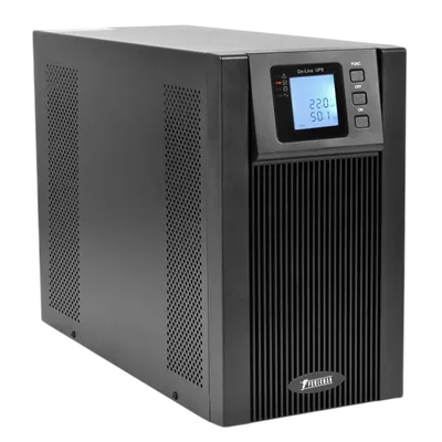 Источник бесперебойного питания/ POWERMAN Online 3000, LCD, double conversion, 3000VA, 2700W, 8 pieces IEC320 C13 and 1 piece IEC320 C19 with backup power supply, USB, RS232, SNMP slot, EPO connector, 12V 9Ah battery 6 pcs., 1 cable for C13/C14 load, 191 x 337 x 460 mm., 25.5 kg.