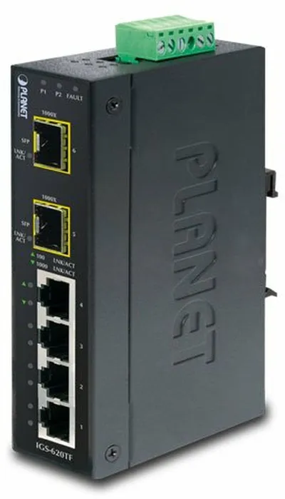 Коммутатор PLANET IGS-10020MT, индустриальный, управляемый, 8×1GbE, 2×SFP, IP30