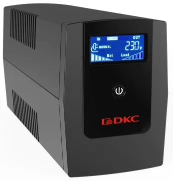 Линейно-интерактивный ИБП ДКС серии Info LCD, 1500 ВА/900 Вт, 1/1, 3xSchuko, USB + RJ45, LCD, 2x8Aч