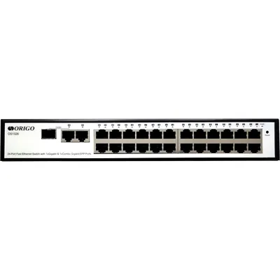 Коммутатор ORIGO OS1326/A1A, L2, 24×100Base-TX, 1×1000Base-T, 1×Combo 1000Base-T/SFP, 1U
