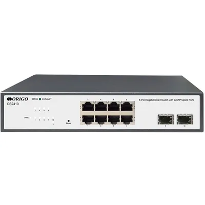 Коммутатор ORIGO OS2410/A1A, настраиваемый L2, 8×1GbE, 2×SFP