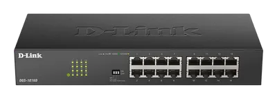 Коммутатор D-Link DGS-1016D/J1A, 16×1GbE, неуправляемый
