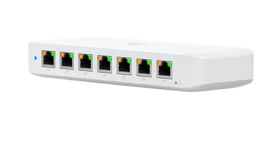 USW-Ultra - Сетевой Коммутатор, Ubiquiti, USW-Ultra, UniFi, Управляемый L3, 7 портов 10/100/1000Mbps output PoE+, 802.3af/at, PoE бюджет до 42W, 1xGbE PoE++ input port, Настольный/настенный