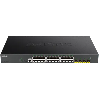 Коммутатор D-Link DGS-1250-28XMP/A1A, L2, 24×1GbE PoE, 4×10G SFP+, PoE 370W