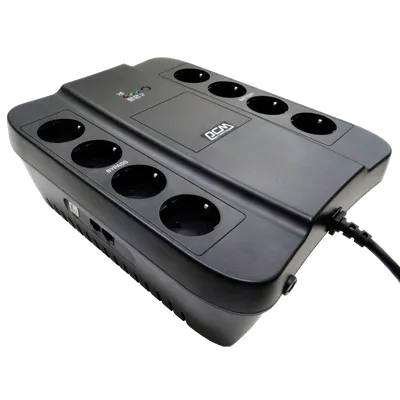 ИБП Powercom SPD-850U, линейно-интерактивный, 850ВА/510Вт, 8×Schuko, USB