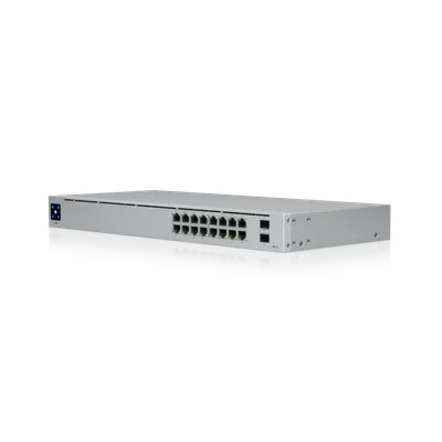 Коммутатор Ubiquiti USW-16-POE, 16×1GbE, 16×PoE, 42 Вт, 2×SFP, L2, 1U