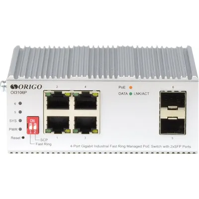 Коммутатор ORIGO OI3106P/60W/A1A, L2, 4×1GbE PoE, 2×SFP, промышленный