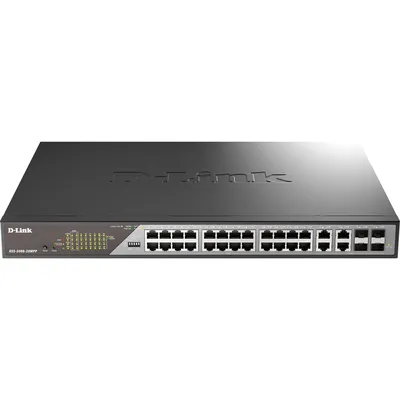 Коммутатор D-Link DSS-200G-28MPP/A1A, L2, 24×1GbE PoE, 4×Combo, 518W