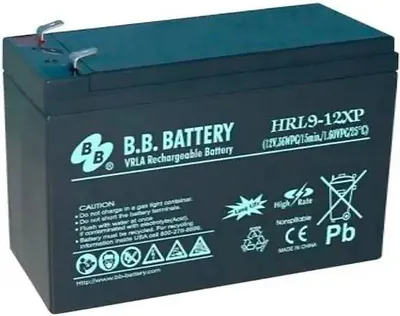 Аккумулятор B.B. Battery HRL 9-12XP, 12В, 9Ач, клеммы F2