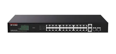 IP-COM G1128P-24-250W Коммутатор неуправляемый PoE, 28 портов, 26x1 Гбит/с, SFP 2x1 Гбит/с, PoE 24x30Вт