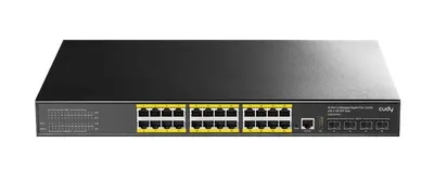 Коммутатор Cudy GS5024PS4-400W, L3, 24×1GbE PoE+, 4×10G SFP+, PoE-бюджет 400 Вт, 1U