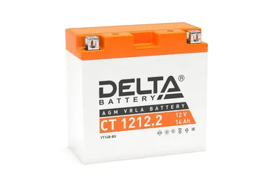 Аккумуляторная батарея Delta CT 1212.2 12В/14Ач, клемма Болт + гайка Ø 6 мм (151х71х146мм (151мм), 3,77кг, Срок службы 5 лет