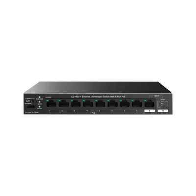 IP-COM G1110PF-8-120W Коммутатор неуправляемый PoE, 10 портов, 9x1 Гбит/с, SFP 1х1 Гбит/с, PoE 8х30 Вт  (до 102 Вт)