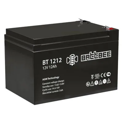 Аккумуляторная батарея BATTBEE BT 1212, 12В, 12Ач, AGM, клеммы F1