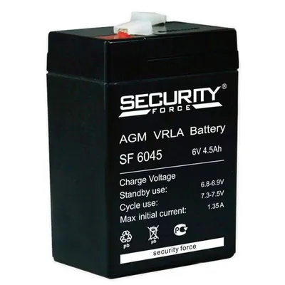 Аккумулятор Security Force SF6045, 6В, 4.5Ач