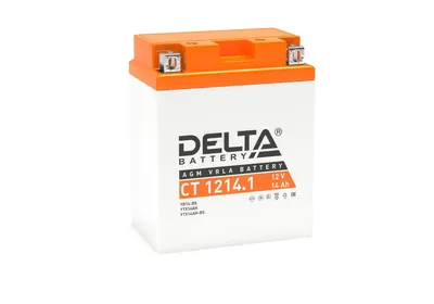 Аккумуляторная батарея Delta CT 1214.1 12В/14А·ч, клемма Болт + гайка Ø 6 мм (132х89х164мм (169мм); 4,6кг; Срок службы 5л
