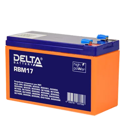 Аккумулятор DELTA Battery RBM17, 12В, 9Ач, аналог RBC17